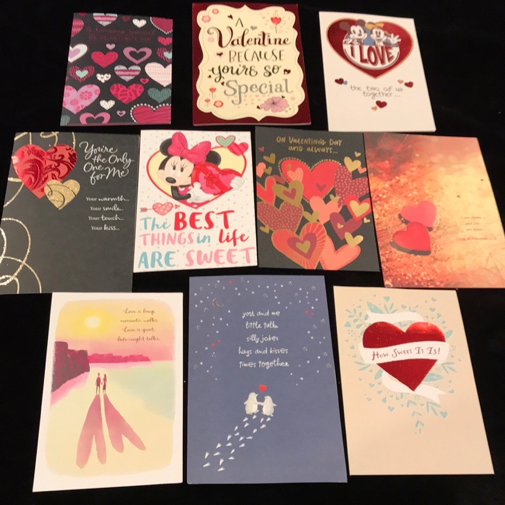 Lots of Valentine’s Day cards